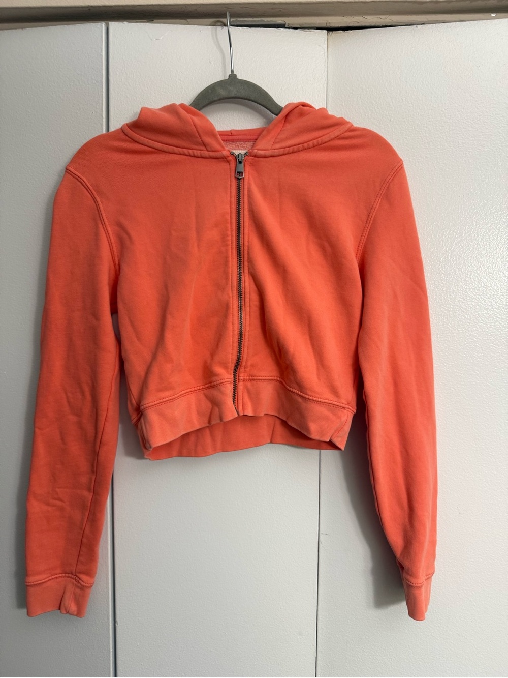 Vintage Y2K American Eagle Coral Cropped Hooded Zipup Jacket Size Medium
